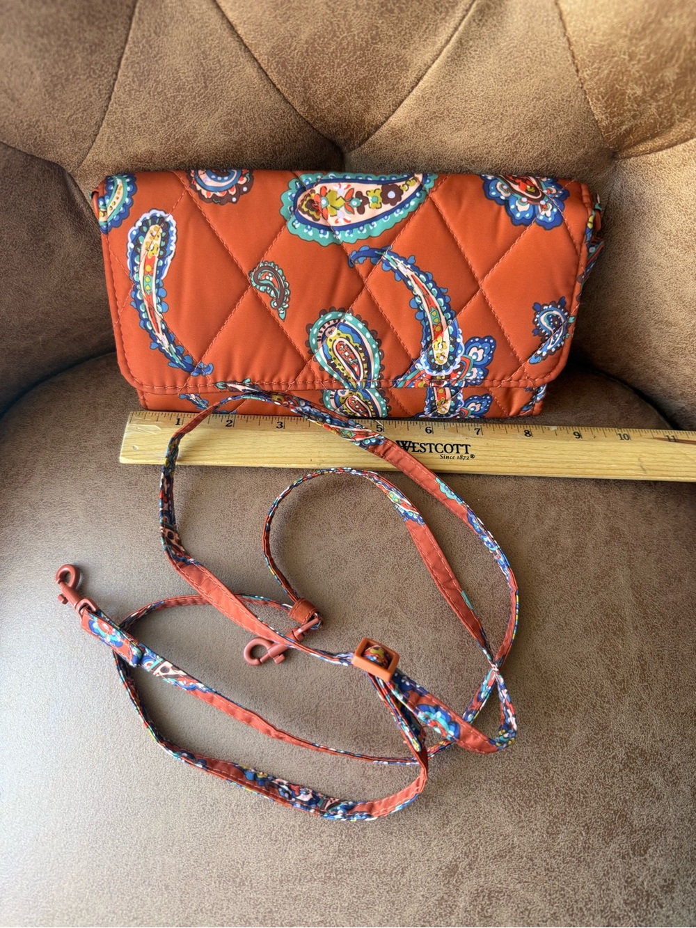 Vera Bradley Quilted Paisley Fold-Over wallet/crossbody